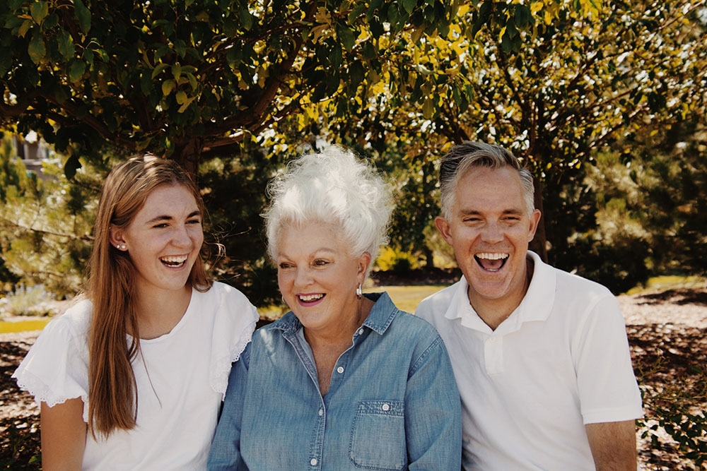 group of people laughing